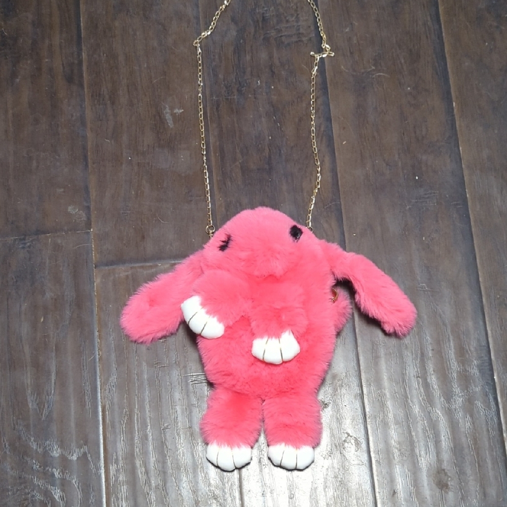 Pink Plush Crossbody Bag